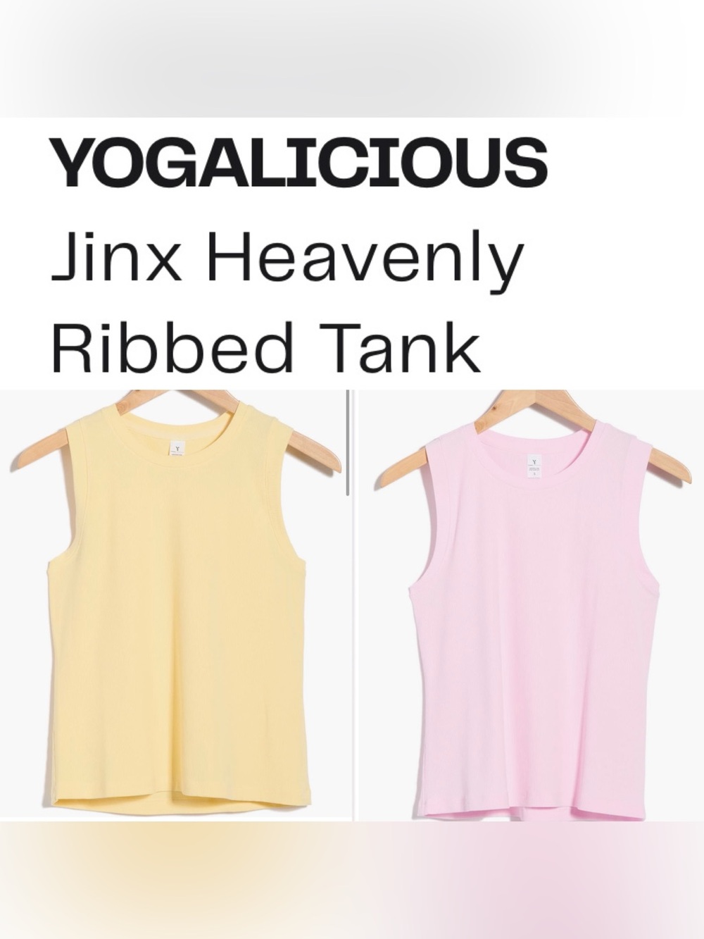 Yogalicious Pastel 2 Ribbed Tank - Light Yellow & Pale Pink